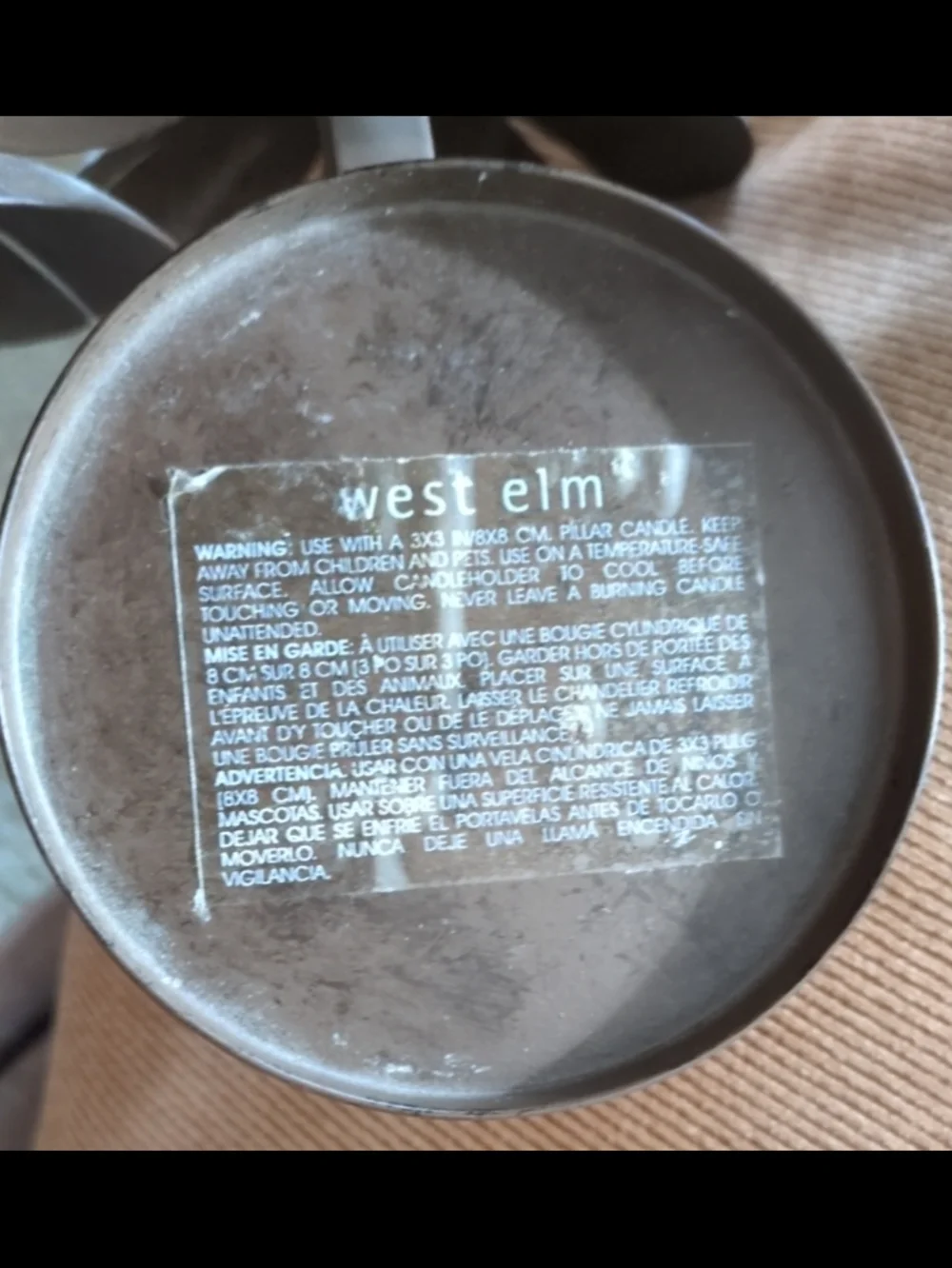 West Elm Matte Black Floral Metal Candle Holder Cluster